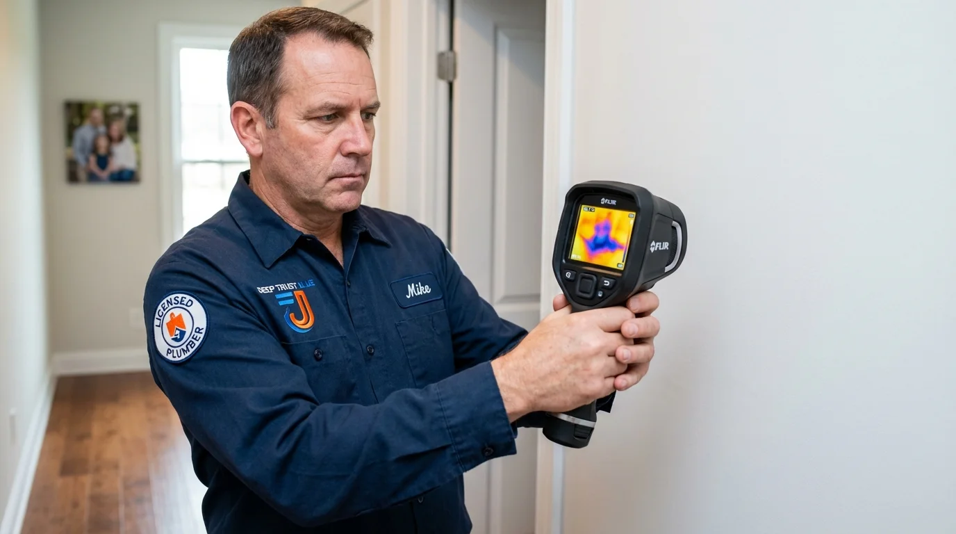Thermal imaging leak detection by Johns Plumbing LLC in Hugo